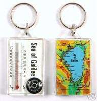 Holy Land Sea of Galilee Key Ring,Compass&Thermometer  