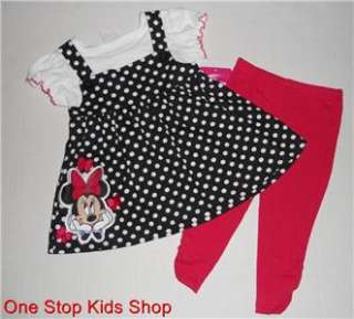 MINNIE MOUSE Girls 24 Mo 2T 3T 4T 5T Set OUTFIT Shirt Pants DISNEY 