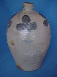   . Stoneware Ovoid Jug w/ 3 Flowers attributed to Russell of Beaver PA
