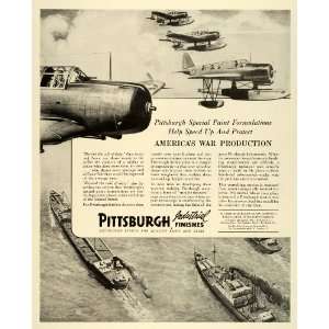  1943 Ad Pittsburgh Industrial Finishes Paints WWII War 