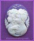 AG3007 Green Agate Cameo 3 Girls Graces Sisters  