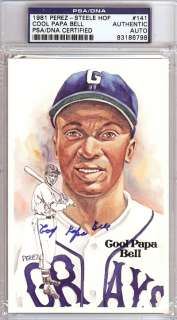Cool Papa Bell Autographed Signed Perez Steele Postcard PSA/DNA 
