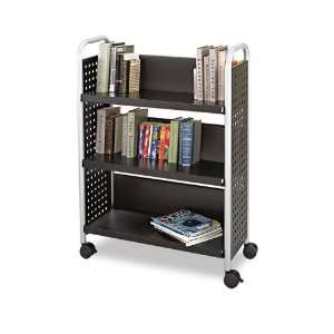  Safco® Scoot One Sided Steel Book Cart, Three Shelves, 32 1 