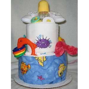  2 Tier Under the Sea Baby Diaper Cake Toys & Games
