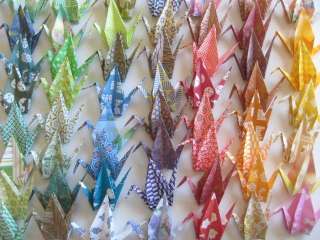 Lot of 100 Origami Paper Crane in multi mix pattern  