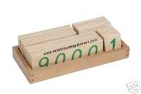 MONTESSORI   LARGE WOODEN NUMBER CARDS (1 9000)   NEW  