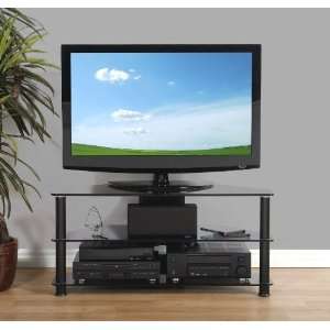  Plateau FL 3V Black Glass TV Stand