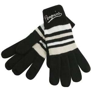   Reebok Pittsburgh Penguins Ladies Black Knit Gloves