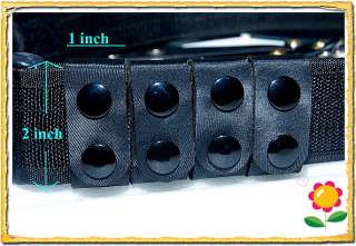 POLICE LEATHER DUTY BELT KEEPERS BLACK W/ SNAPS 4 PACK  