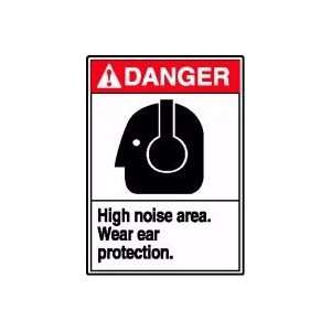DANGER HIGH NOISE AREA WEAR EAR PROTECTION (W/GRAPHIC) 14 x 10 Dura 