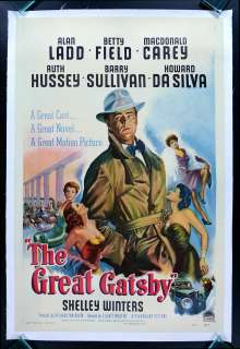 THE GREAT GATSBY * 1SH ORIG MOVIE POSTER ALAN LADD 1949  