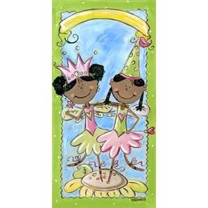   African American Fairy Sisters   Black Hair Canvas Reproduction Baby