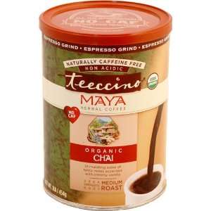   Coffee Maya Chai Caffeine Free Herbal Coffee Espresso Grind, 16 Ounce