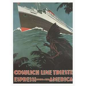  Cosulich Line Trieste Poster Print