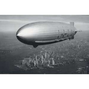  New York City Zeppelin Airship PAPER POSTER measures 36 x 
