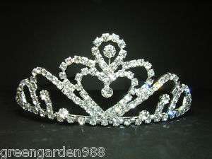 Crown Rhinestone Crystal Tiara Bridal Wedding Comb #6  