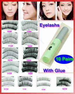 10 Pairs Natural Or Thick Styles Makeup Long False Eye Lash Eyelashes 
