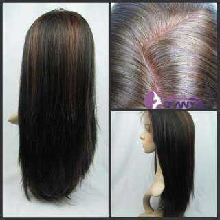 silk top human hair full lace wig 1b 30# silky straight  