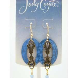  Jody Coyote Twilight Light Blue and Gold Circle Earrings 