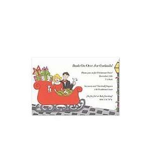  Sleigh Cocktail Couple Holiday Invitations Office 