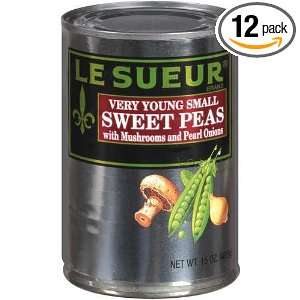 Le Sueur Peas with Onion and Mushrooms, 15 Ounce (Pack of 12)  