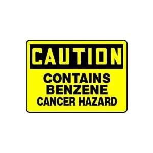   BENZENE CANCER HAZARD 10 x 14 Plastic Sign