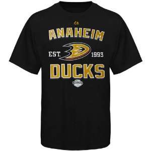  Majestic Anaheim Ducks Athletic Streamline T Shirt   Black 