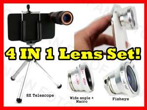 in 1 Lens 8x Fisheye Wide Angle for Apple iPhone 4 4G  