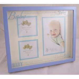  Baby Photo Frame   Blue   Holds 3 Photos 