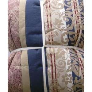  Burgandy & Blue Paisley Floral Quilt Set Twin Comforter 