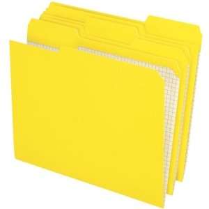  Reinforced Top File Folder,1/3 AST Tab Cut,100/BX,Yellow 