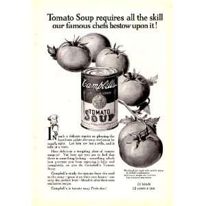  1924 Ad Campbells Tomato Soup Original Vintage Print Ad 