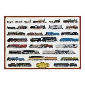  DELUXE STEAM ENGINE TRAIN POSTER   CHART   LAMINATED 26.75 