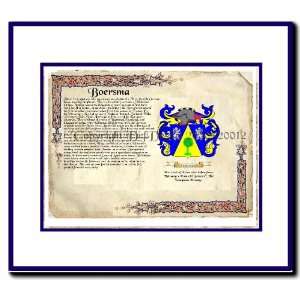  Boersma Coat of Arms/ Family History Wood Framed