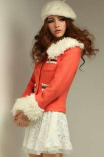 Snowflake Winter Fluffy Sweet Short Style Lace Temperanment Ladylike 
