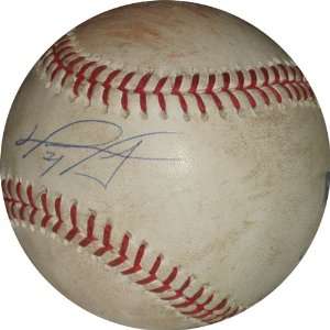  David Ortiz Signed Game Used Baseball Yankees at Red Sox 4 