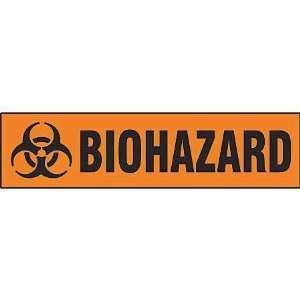 BRADY 17753LS Cabinet Label,Biohazard,7 x 24 In  