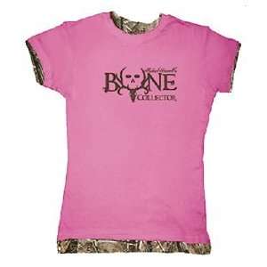  Club Red Ladies Bone Collector T shirt Pink Camo Medium 