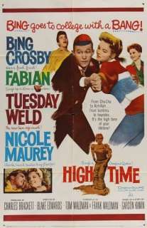 HIGH TIME  original 27x41 movie poster 1960 BING CROSBY  