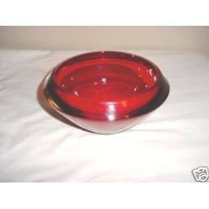  Red Glass Teleflora Bowl 