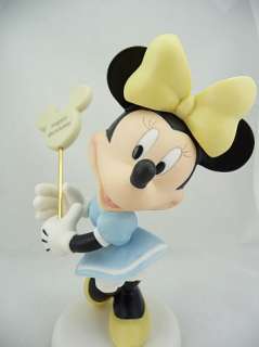   Moments   Disney Minnie Mouse Figurine Holding Happy Birthday Sign