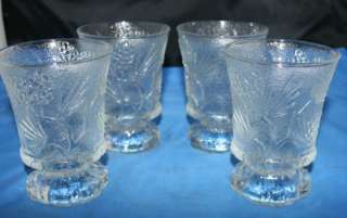 Tiara Ponderosa Pine Crystal Juice Glasses Indiana Glas  