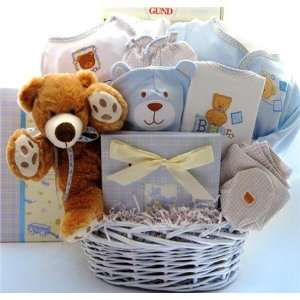  Welcome Baby Boy Teddy Bear Basket Baby