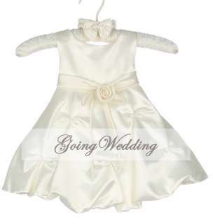 New Satin Flower Girl Party Bridesmaid Wedding Pageant Dress  