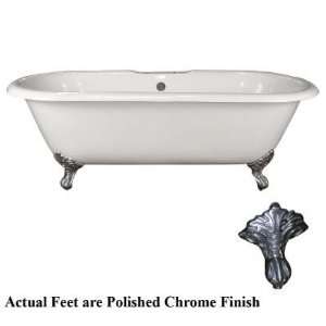   CTDRN WH CP Cast Iron Double Roll Top Soaking Tub
