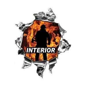   Ripped Torn Metal Decal Interior Firefighting Team   2 h   REFLECTIVE