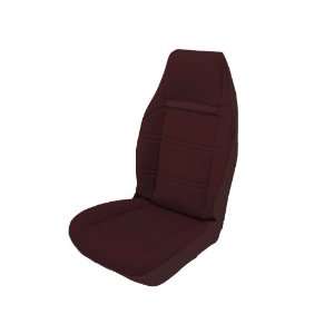   Front Maroon Vinyl Bucket Seat Upholstery with Burgundy Velour Inserts