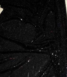 SEQUIN KNIT STRETCH FABRIC BLACK 56 BY THE YARD  