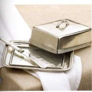   Pewter Condiments D1. Tavola Butter holder with Knife