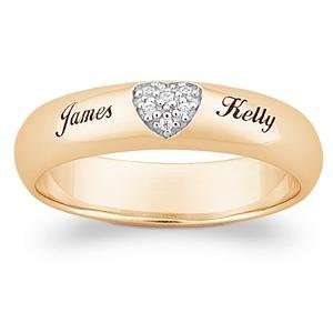  Sterling Pave Cubic Zirconia CZ Heart Name Band   Personalized Jewelry